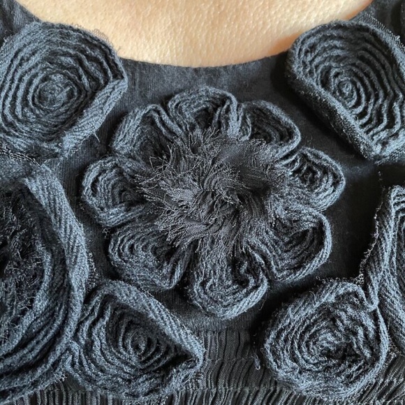 ECi NY Women’s Tunic Dress size 8 w/ Rosettes Black Sleeveless OFFERS WELCOMED f - Picture 2 of 11